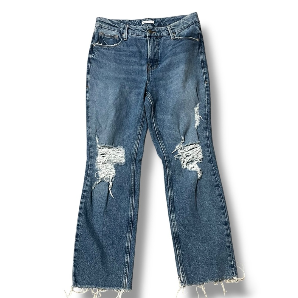 Good American Jeans Good Icon Straight leg distressed Size 8/29